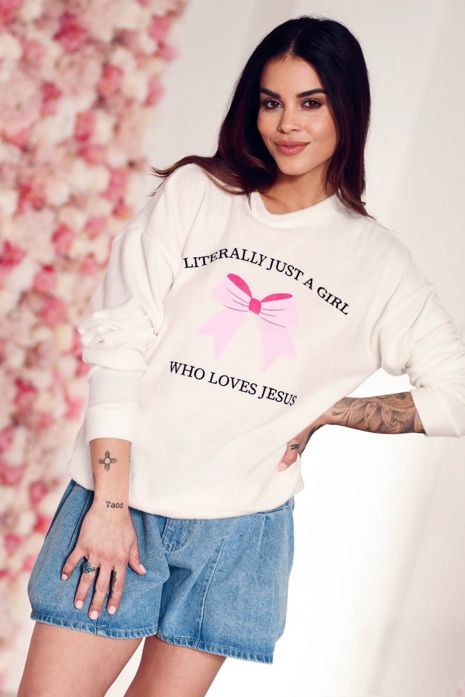 Literally Just A Girl Soft Raglan Pullover