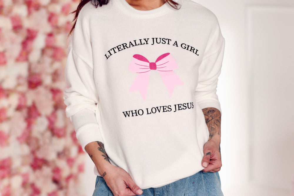 Literally Just A Girl Soft Raglan Pullover