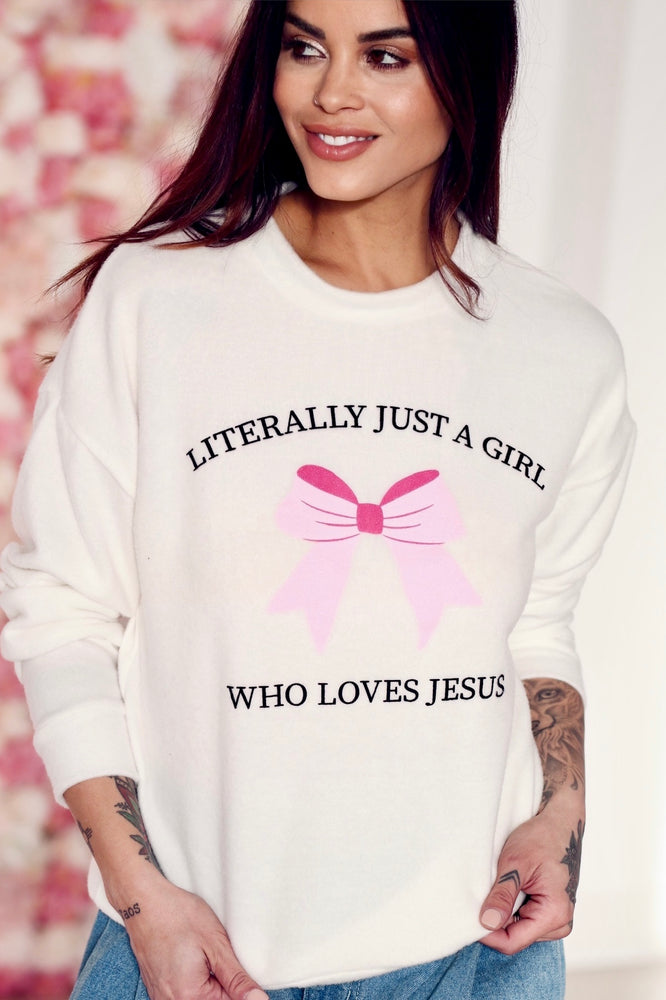 Literally Just A Girl Soft Raglan Pullover