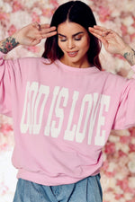 God Is Love Oversized Ribbed Pullover