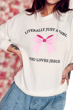 Literally Just A Girl Soft Raglan Pullover