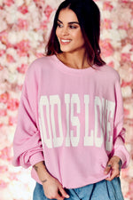 God Is Love Oversized Ribbed Pullover