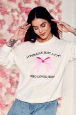 Literally Just A Girl Soft Raglan Pullover