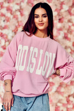 God Is Love Oversized Ribbed Pullover