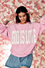 God Is Love Oversized Ribbed Pullover