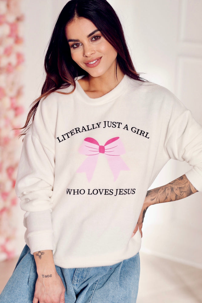 Literally Just A Girl Soft Raglan Pullover