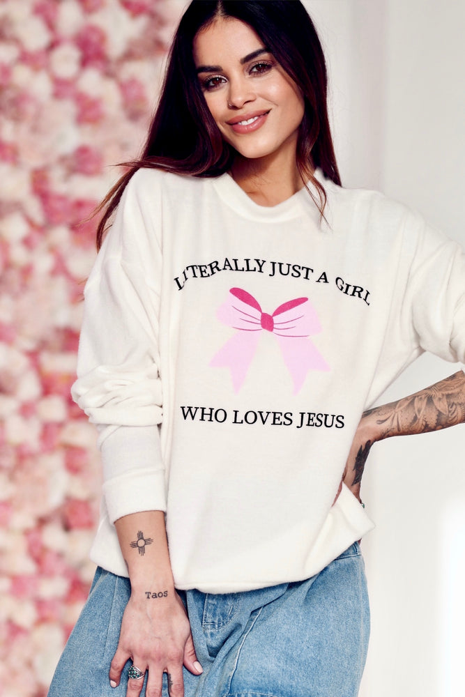 Literally Just A Girl Soft Raglan Pullover