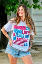 Loves Jesus & America Tee